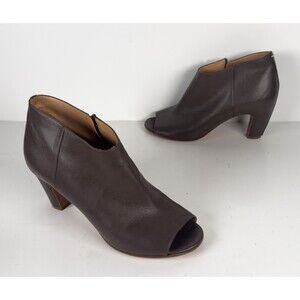 Maison Martin Margiela Brown Leather Peep Toe Ankle Boots EU 40 US 9.5/10